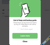 LINE Keep ปิดตัว 28 สิงหาคม แนะนำอย่าลืมสำรองข้อมูลที่เก็บไว้