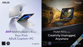 ASUS เปิดตัว Vivobook S 15 และ ProArt PZ13 โน้ตบุ๊ก Copilot+ PC ชูจุดเด่นเรื่อง AI