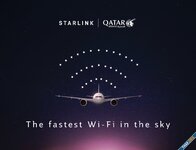 Qatar Airways เริ่มให้บริการอินเทอร์เน็ตดาวเทียม Starlink บนเครื่องบินแล้ว ติดตั้งครบในปี 2025