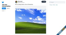 ไมโครซอฟท์เปิดบัญชี Bluesky แล้ว โพสต์ภาพแรก "ท้องฟ้าสีฟ้า" ของ Windows XP