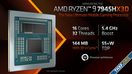 AMD เปิดตัว Ryzen 9 7945HX3D ซีพียูแคช 3D ตัวแรกของฝั่งโน้ตบุ๊ก