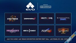 งานแข่งเกมต่อสู้ EVO 2024 ประกาศรายชื่อเกมที่นำมาแข่งขันแล้ว, งานจัด 19-21 ก.ค.นี้